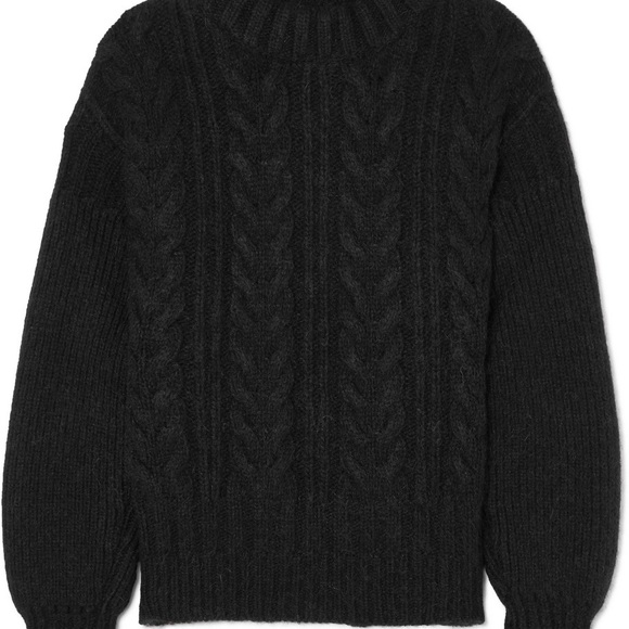 Cecilie Bahnsen Geneva Open Back Chunky Knit Sweater Black - Picture 2 of 5